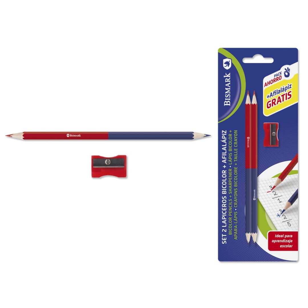 SET 2 LAPICES BICOLOR +SACA 9005200