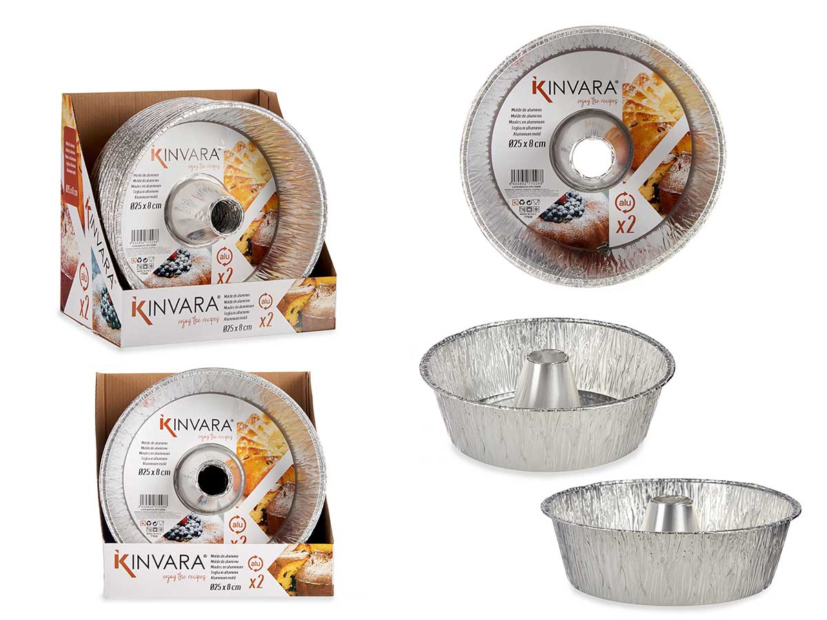 SET 2 MOLDES ALUMINIO FLAN GRANDE 901400