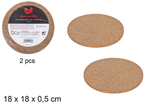 SET 2 SALVAMANTEL CORCHO RDO. 18CM 9005500