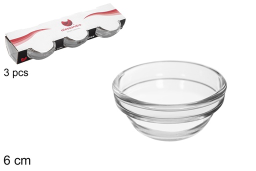 SET 3 BOL CRISTAL 6CM 900800
