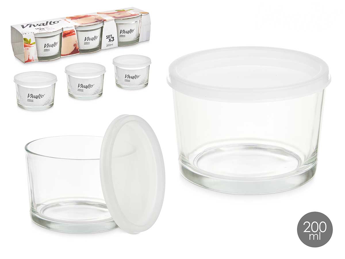 SET 3 FIAMBRERAS VIDRIO 200ML 901900