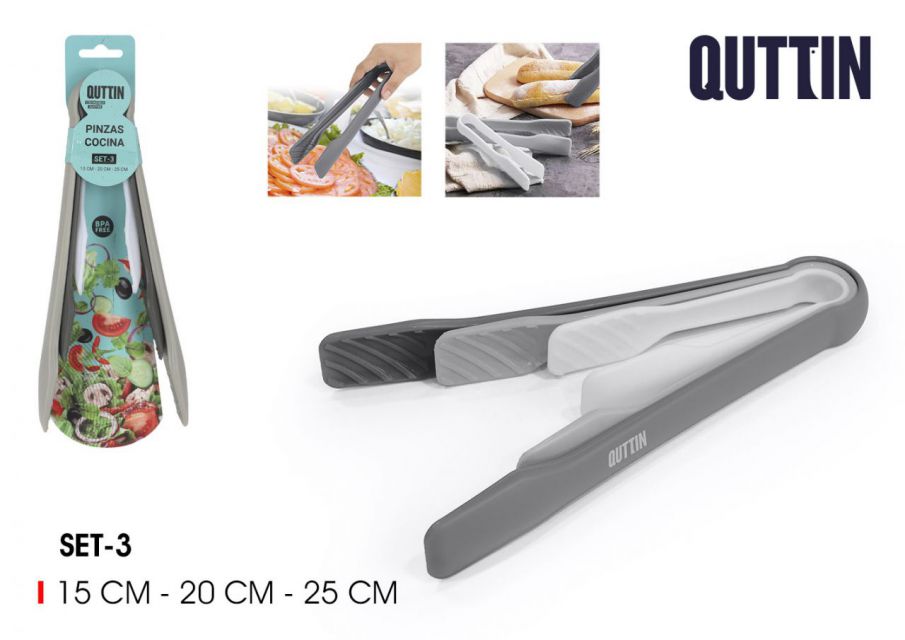SET 3 PINZAS COCINA PLAST.QUTTIN 901500