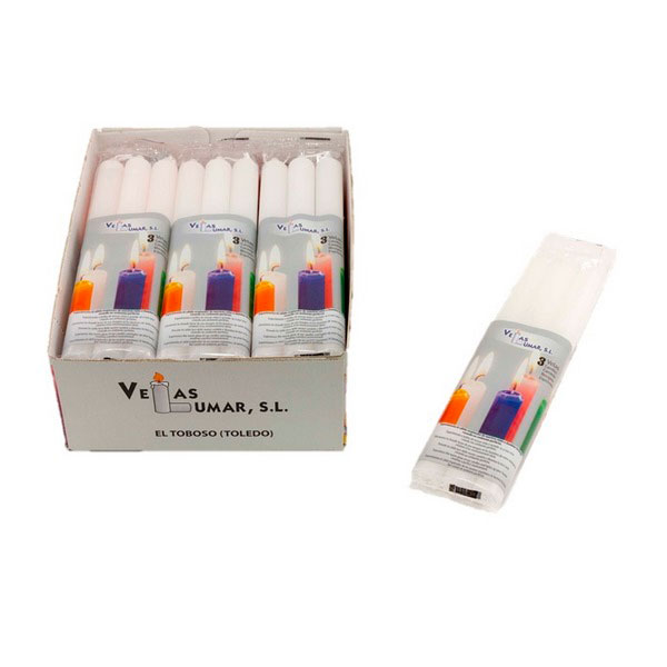 SET 3 VELAS CIRIO BLANCO 901000