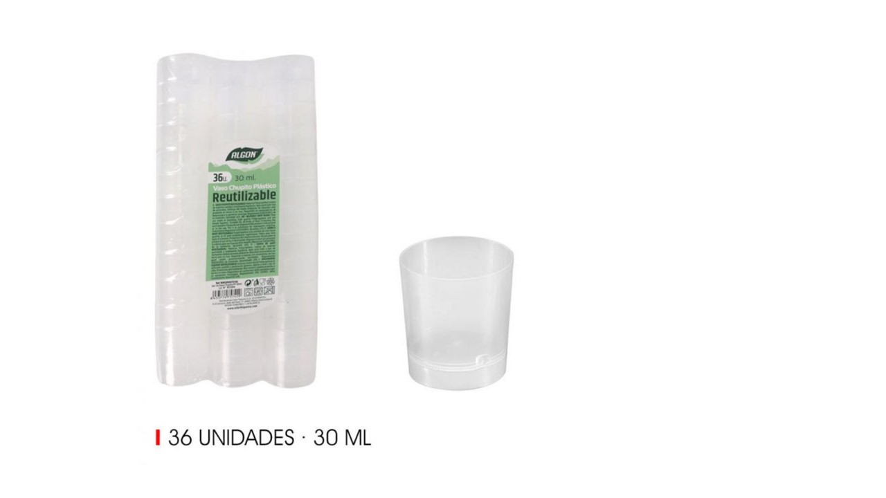 SET 36 VASPOS CHUPITOS PP 30ML ALGON 901400