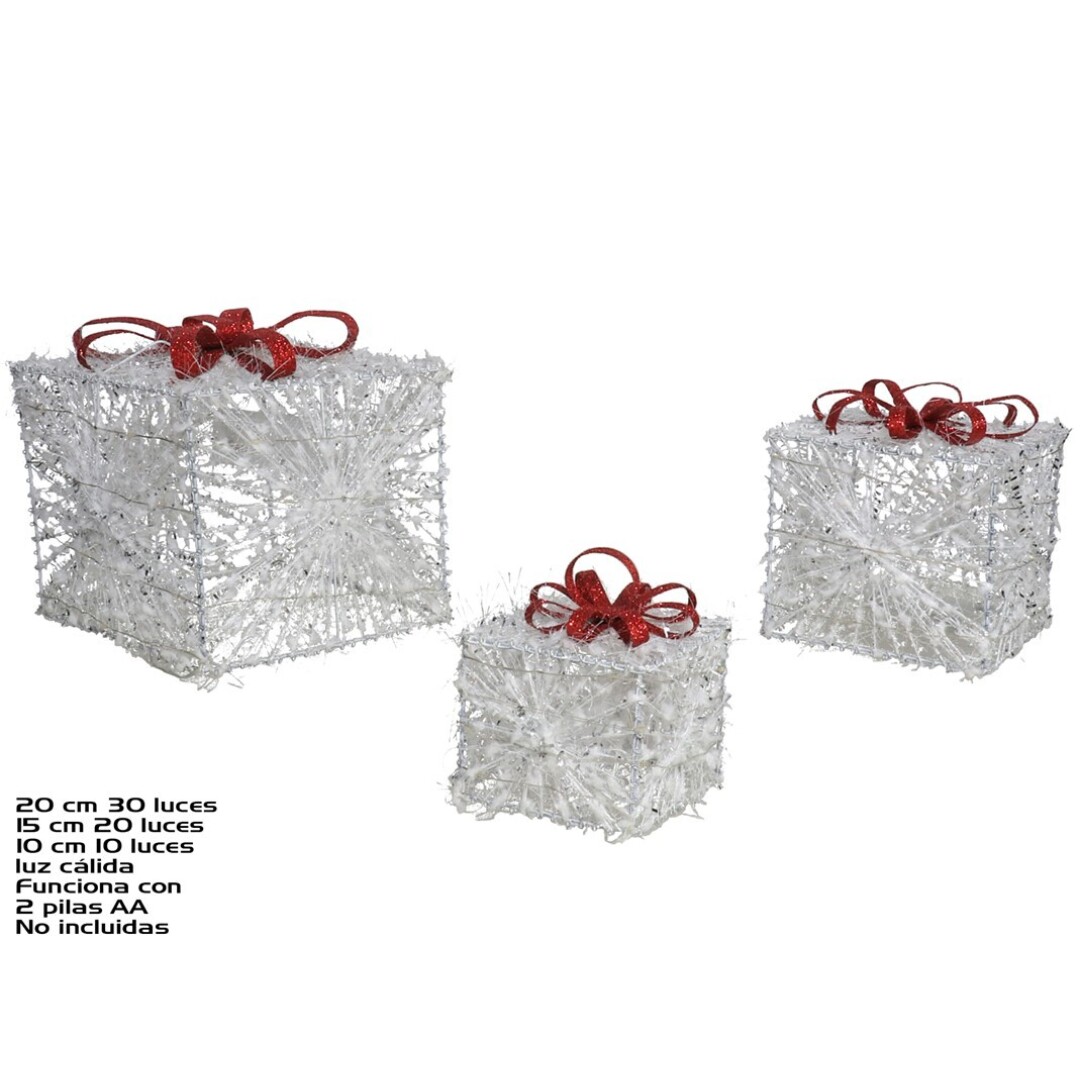 SET 3CAJAS REGALO LEDS C/LAZO 10/15/20 9218500