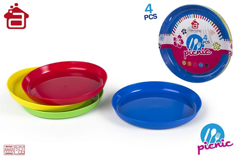 SET 4 PLATOS PICNIC COL 901800