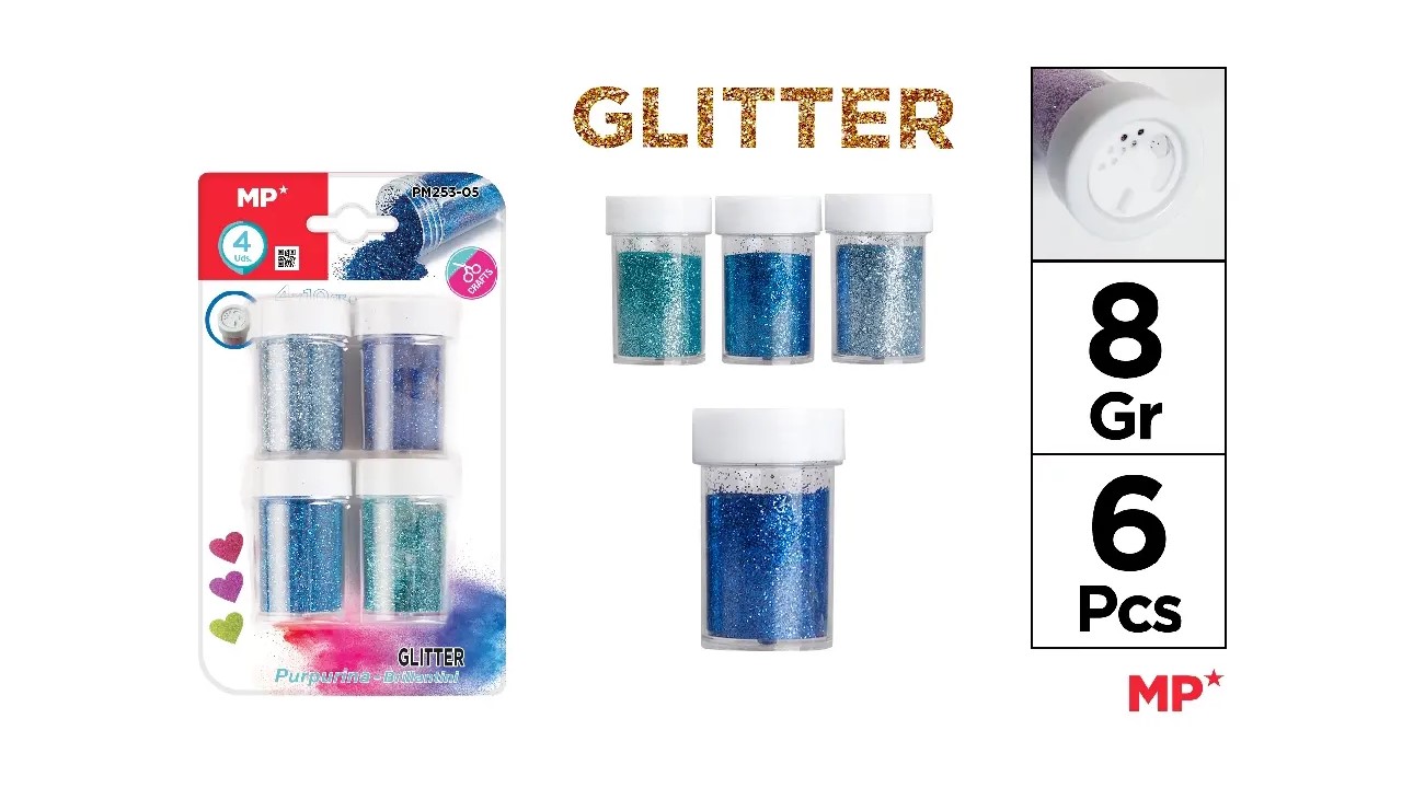 SET 4 PURPURINA TONOS AZULES 901500