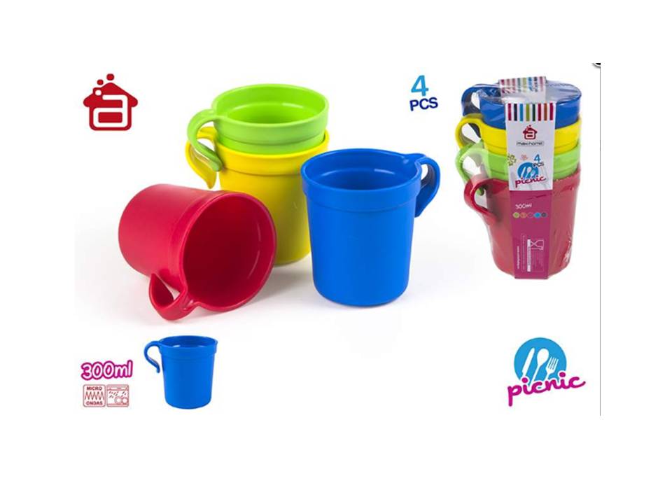SET 4 TAZAS PICNIC COLOR 901500