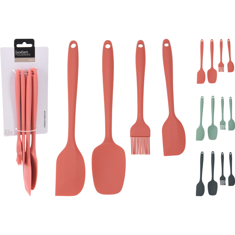 SET 4 UTENSILIOS COCINA SILICONA 904200