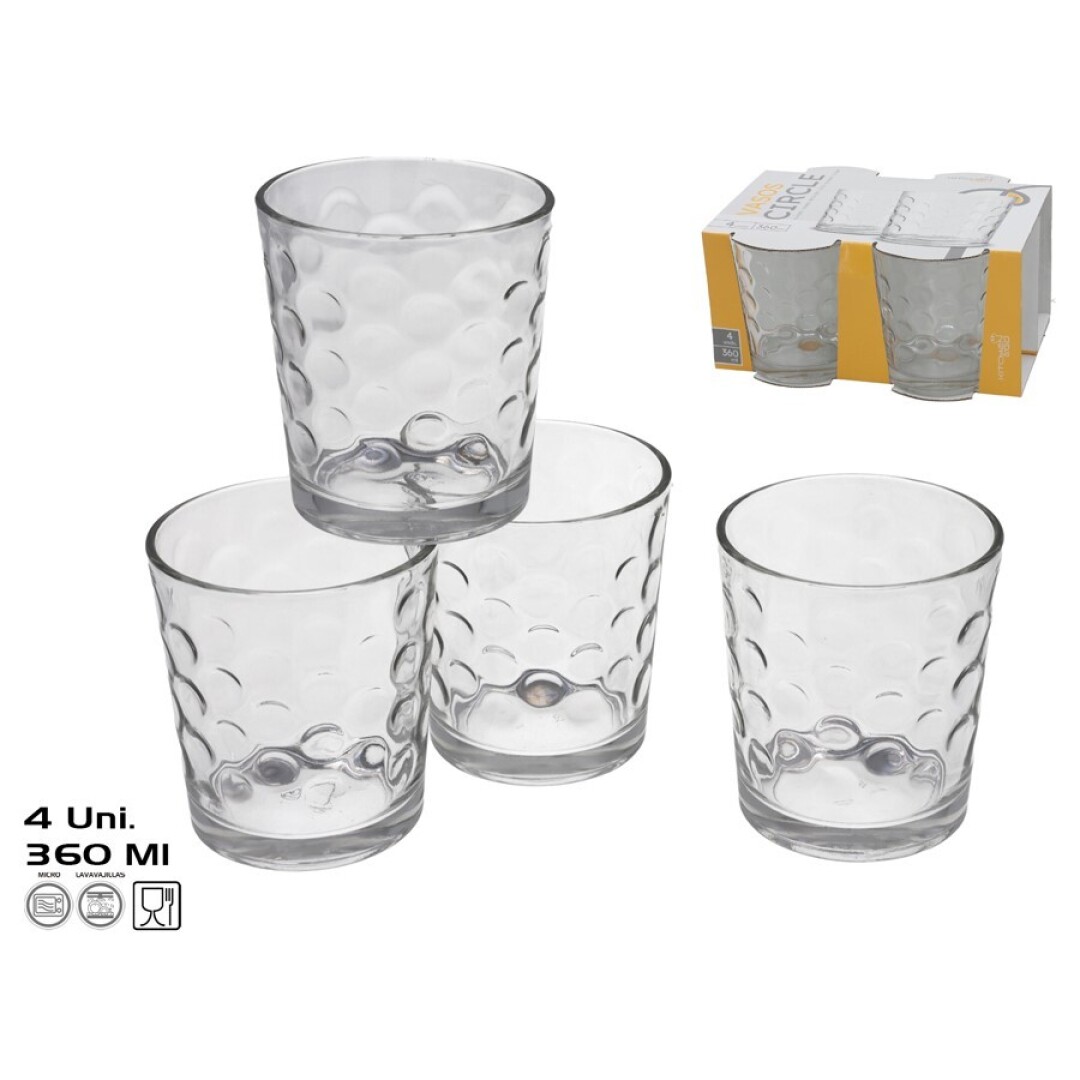 SET 4 VASOS CIRCLE 360ML 9017500