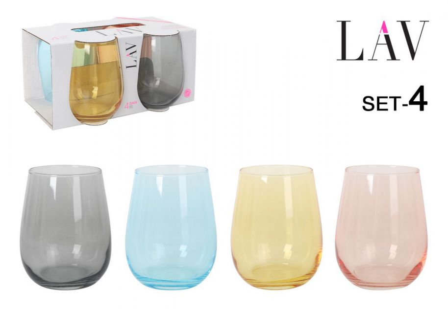 SET 4 VASOS GAIA COLOR  360CC 904500