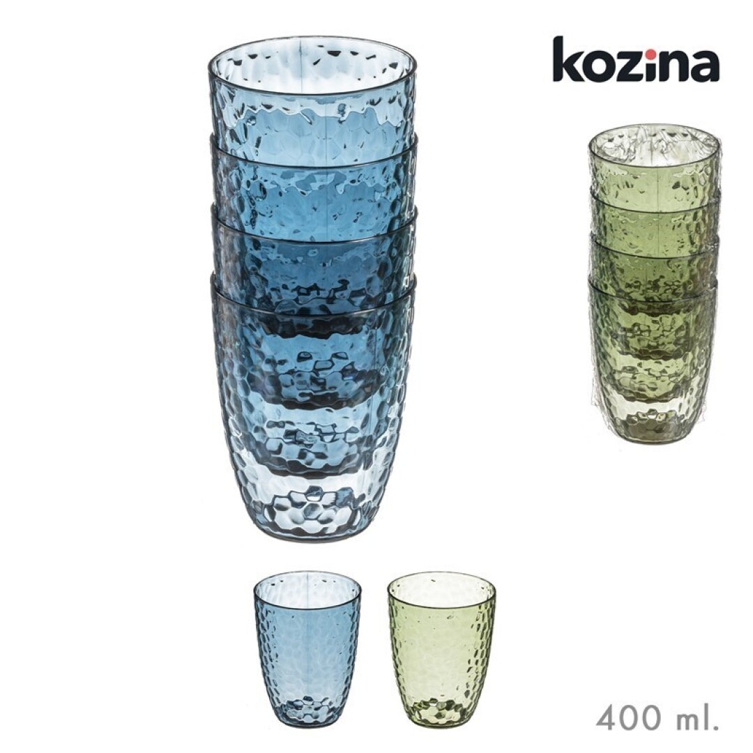 SET 4 VASOS PLASTICO 400ML 9031500