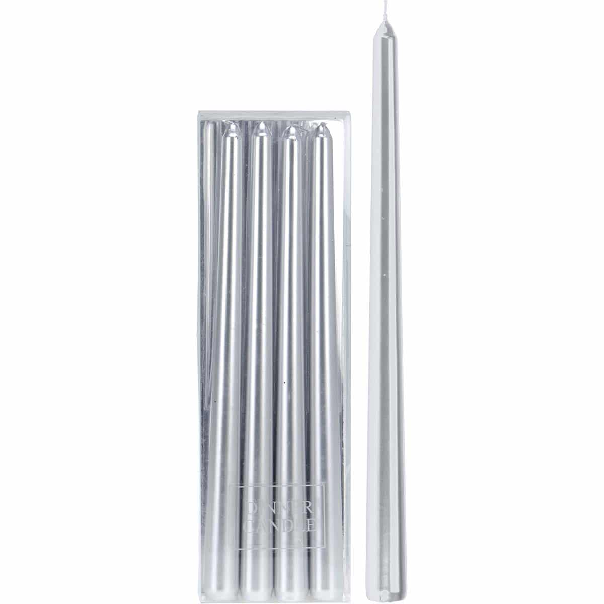 SET 4 VELAS PLATA  30CM 903800