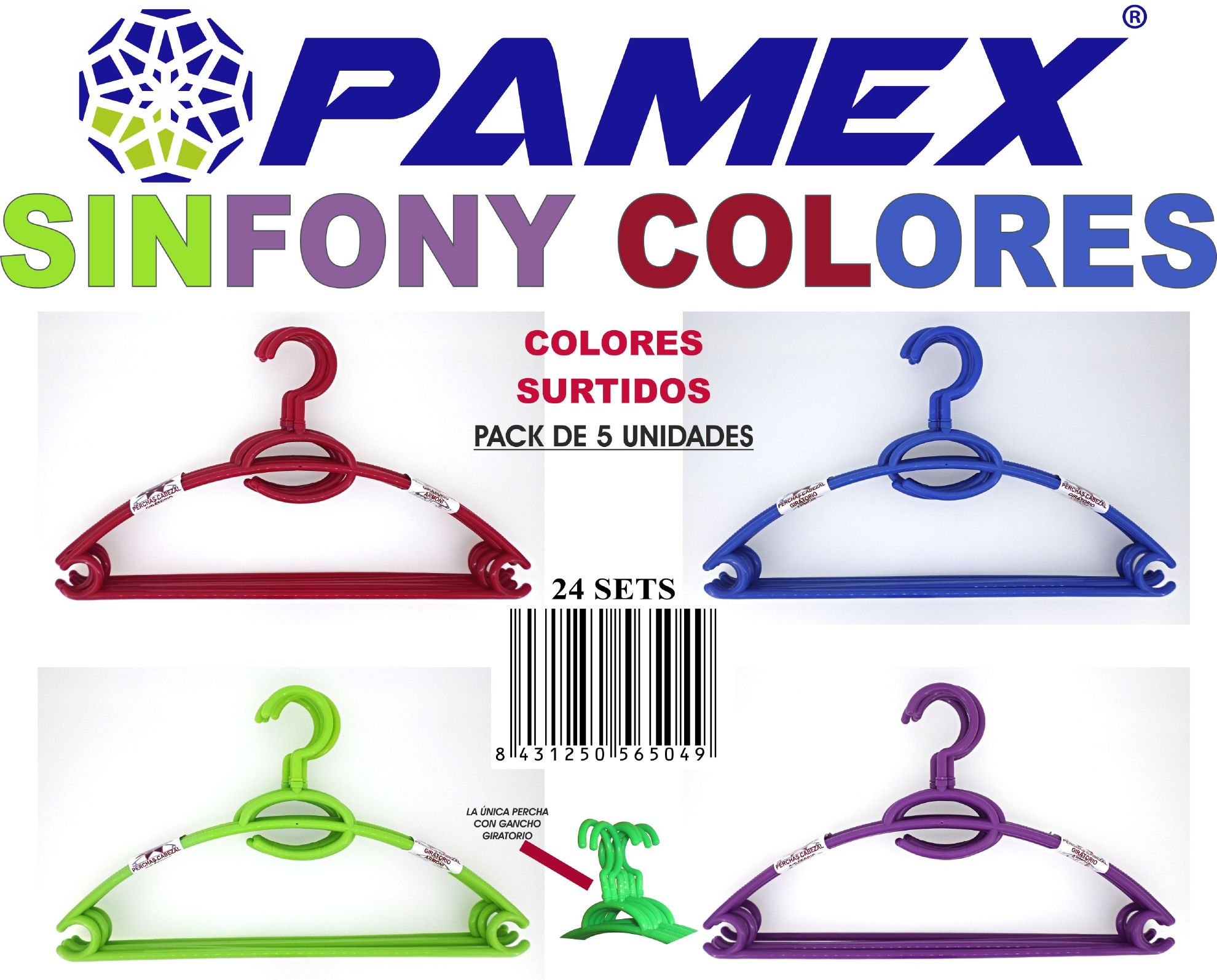 SET 5 PERCHA HARMONY COLORES  901400
