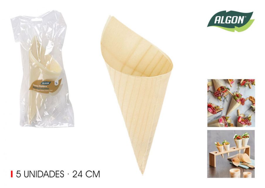 SET 5CONOS MADERA ALGON 24CM 9009500
