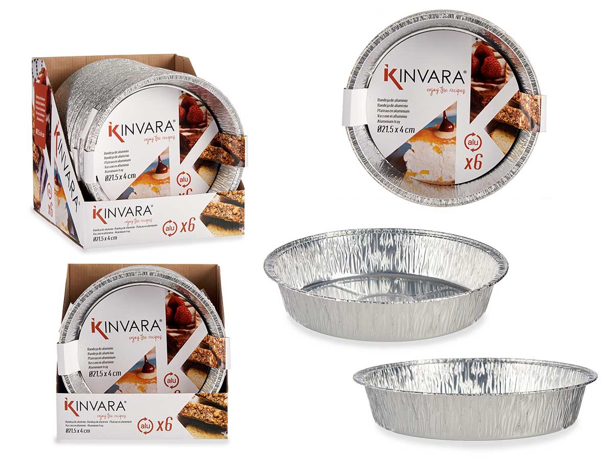 SET 6 BANDEJAS ALUM RDA 21X21X5 901500