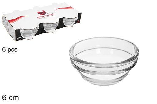 SET 6 BOL CRISTAL 6CM 901500