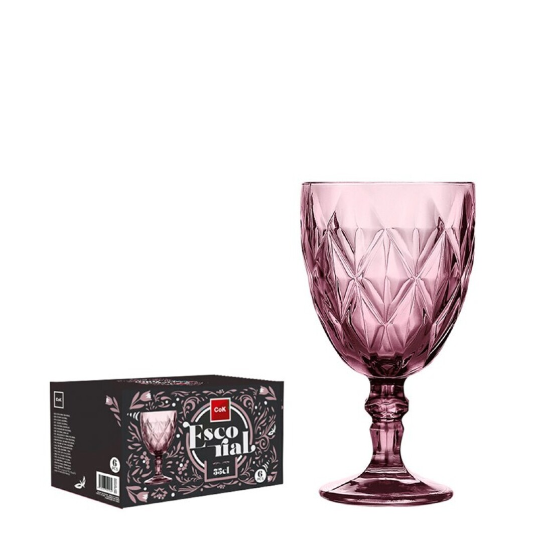 SET 6 COPA AGUA ESCORIAL ROSA 35CL 906800