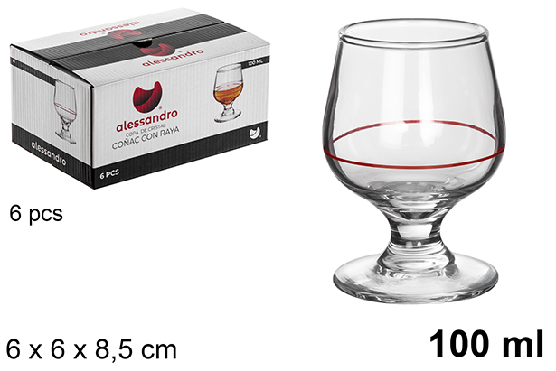 SET 6 COPA COÑAC L.ROJA 100ML 9079500