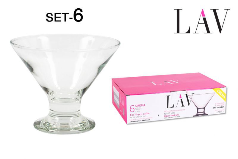 SET 6 COPA CREMA HELADO 190CC 9078000