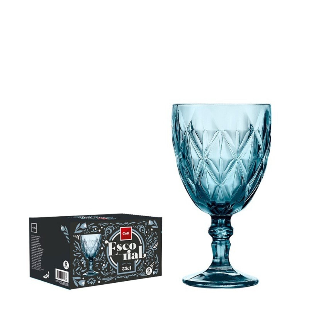 SET 6 COPAS AGUA ESCORIAL AZUL 35CL 906800