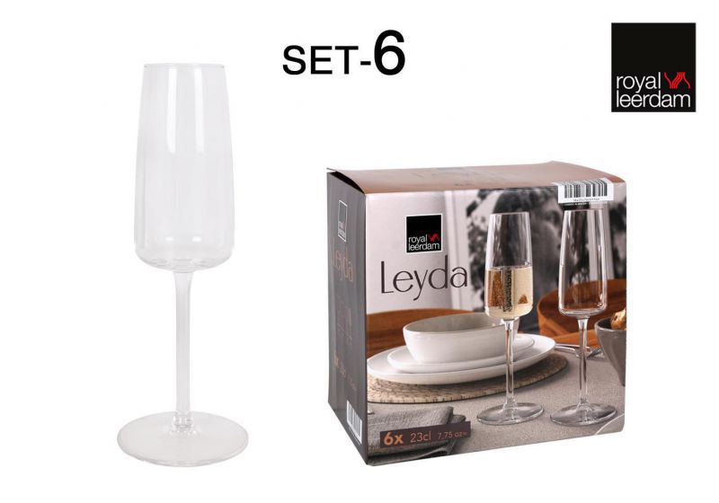 SET 6 COPAS CHAMPAGNE LEYDA 23CL 9117500