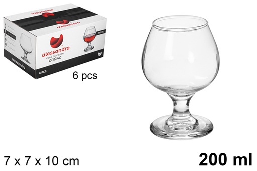 SET 6 COPAS COÑAC 200ML ALESSANDRO 907000
