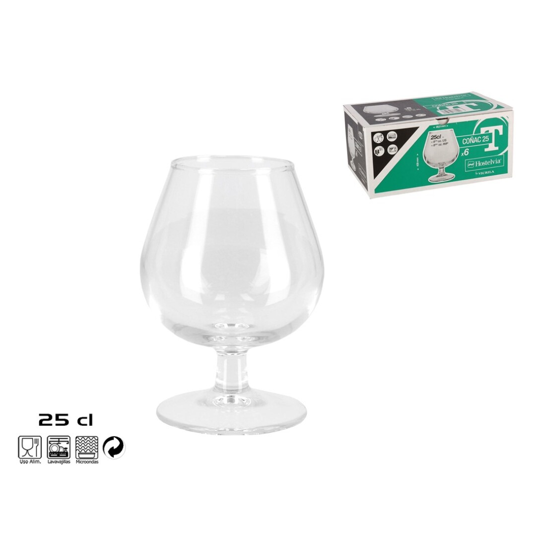 SET 6 COPAS COÑAC 25CL HOSTELVIA 91480000