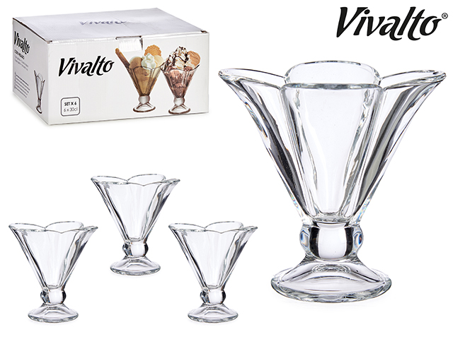 SET 6 COPAS HELADO FLOR 200ML 909100