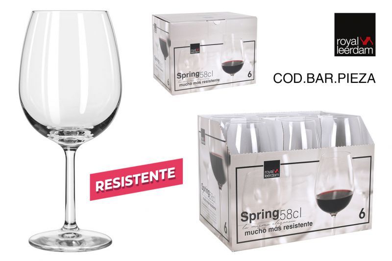 SET 6 COPAS SPRING VINO 58CL 908500