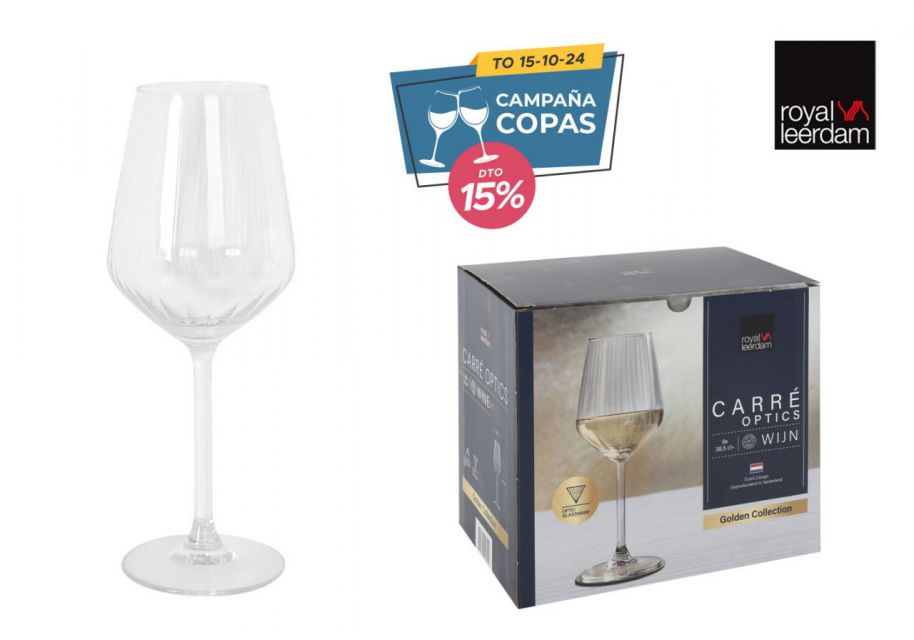 SET 6 COPAS VINO 38CL CARRE OPTICS  910200