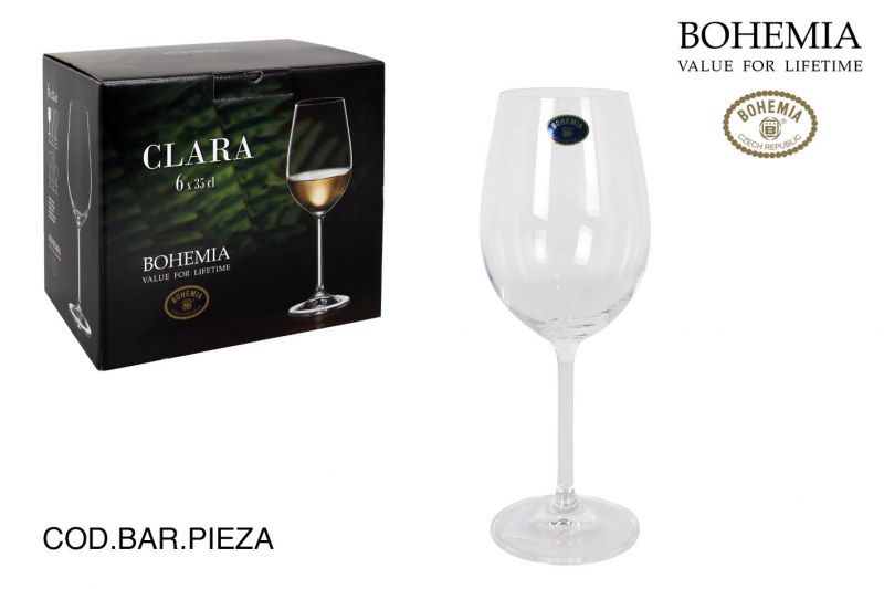 SET 6 COPAS VINO CLARA BOHEMIA 350CC 9111000