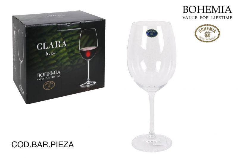 SET 6 COPAS VINO CLARA BOHEMIA 450CC 9119500