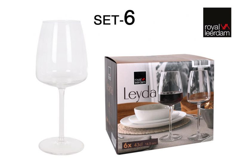 SET 6 COPAS VINO LEYDA 43CL 9117500