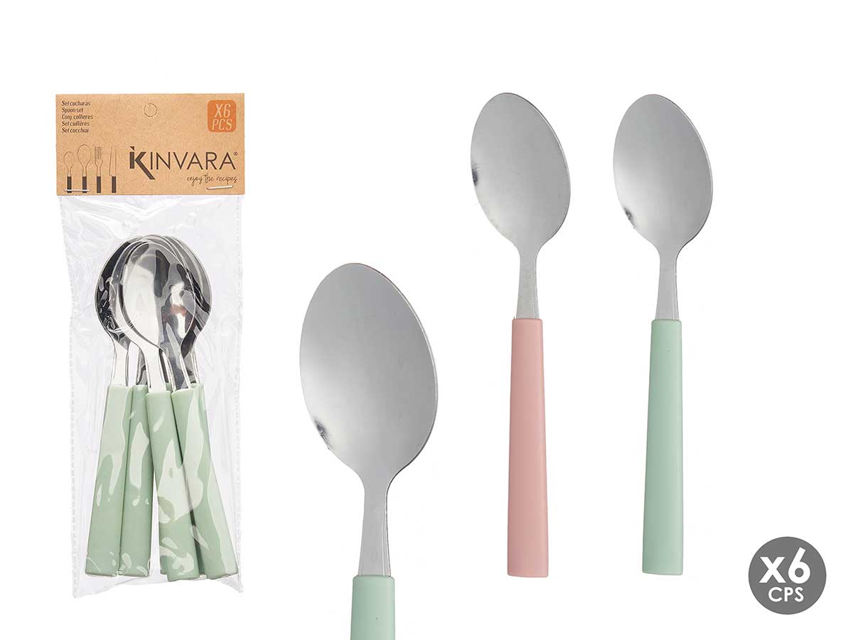 SET 6 CUCHARA POSTRE MENTA ROSA PALO 901500