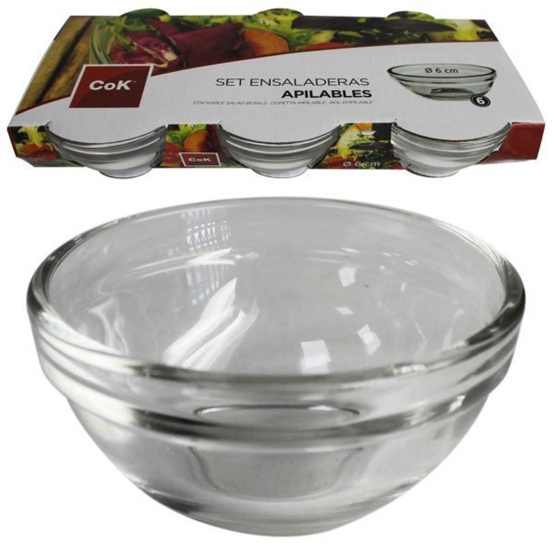 SET 6 ENSALADERA  APILABLE 6CM 90160
