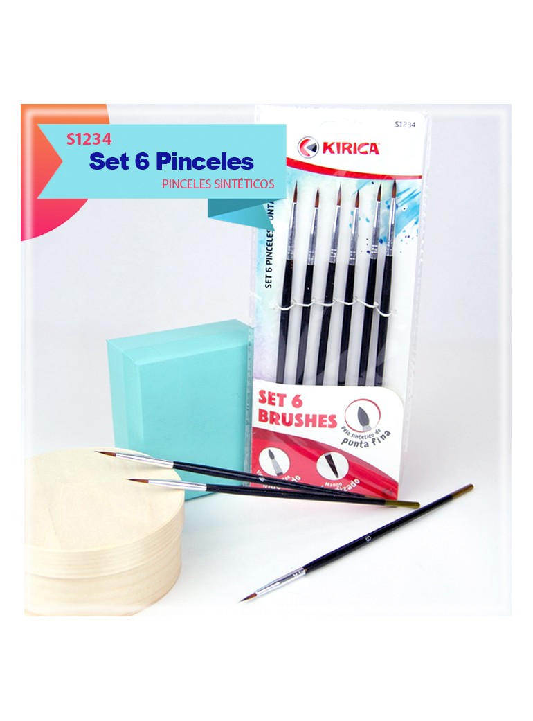 SET 6 PINCELES PUNTA FINA 9012500