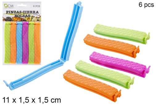 SET 6 PINZAS CIERRABOLSAS 11CM 900500