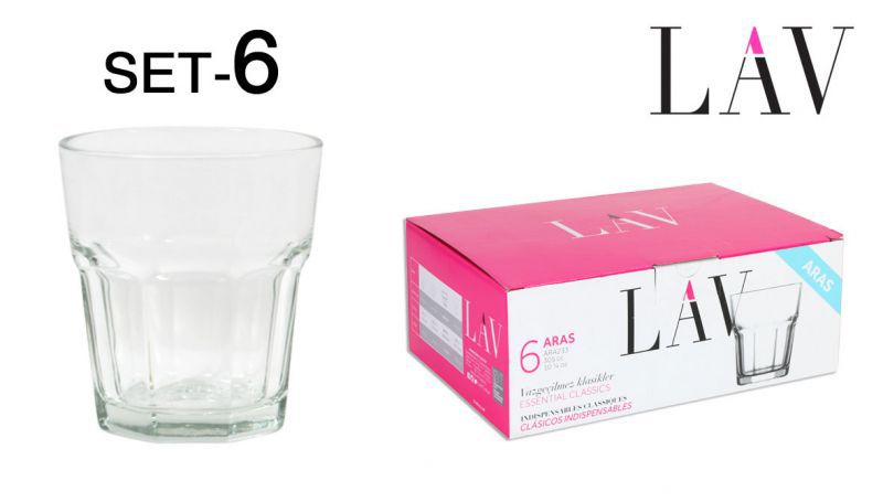 SET 6 VASO AGUA ARAS 305CC 9054500