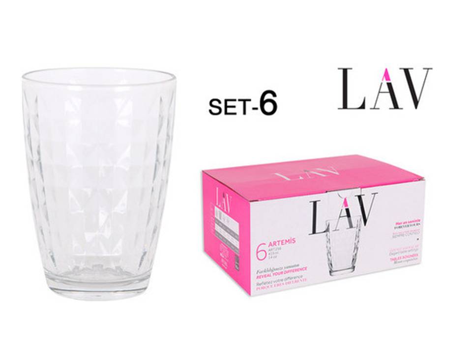 SET 6 VASO ARTEMIS 415CC 9051500
