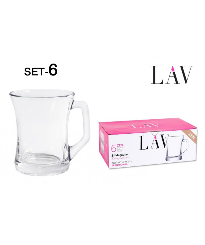 SET 6 VASO C/ASA ZEN 225CC 905900
