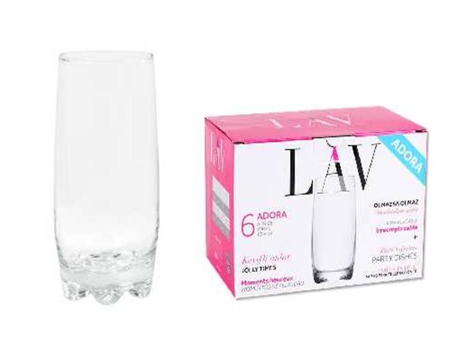 SET 6 VASO REFRESCO ADORA 370CC 90575000