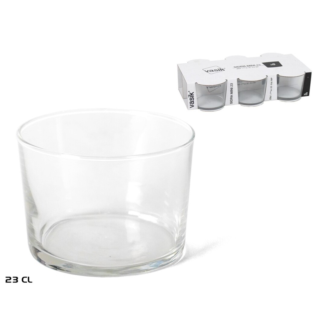 SET 6 VASO VASIK SIDRA MINI 23CL 9045000