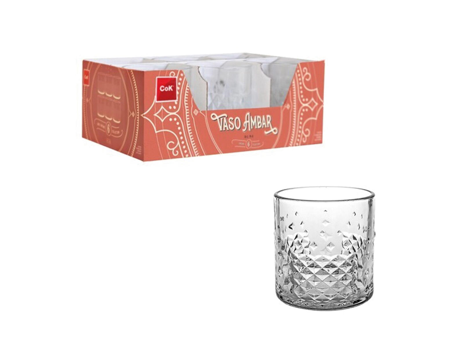 SET 6 VASOS AMBAR 39CL 907400