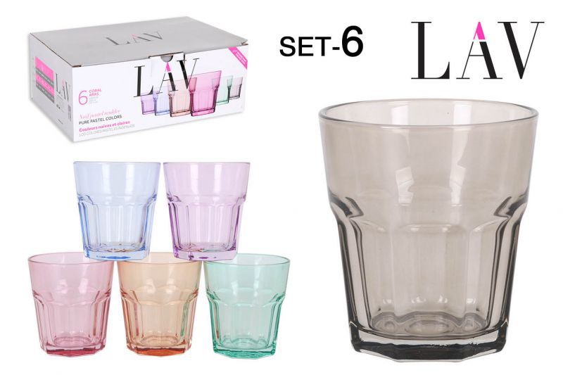 SET 6 VASOS ARA 305CC COLOR 9092500
