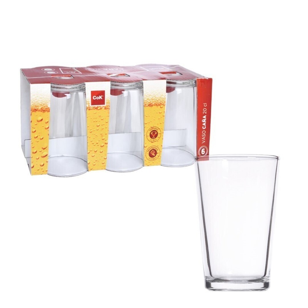 SET 6 VASOS CAÑA 20CL COK 9023500