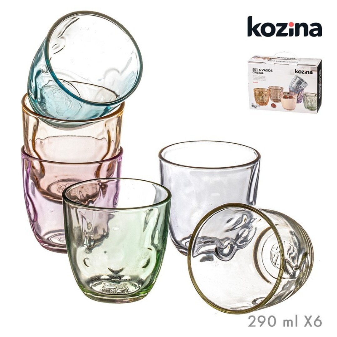 SET 6 VASOS COLOR CRISTAL 290ML 906000