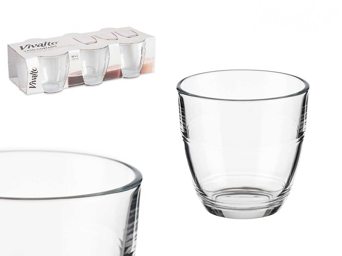 SET 6 VASOS CORTADO 150ML 9022000