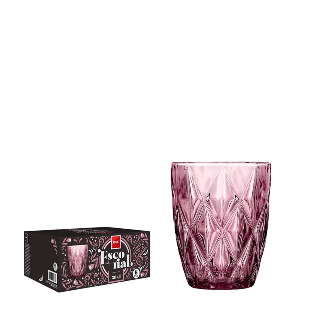 SET 6 VASOS ESCORIAL ROSA 30CL 904900