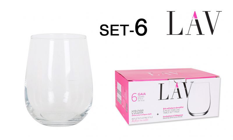 SET 6 VASOS GAIA 475CC 90600